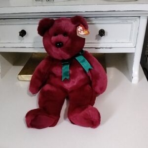 Ty 1998 Beanie Buddy Burgundy Bear Plush Toy